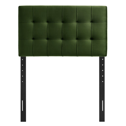Headboard Lily Stain-Resistant Performance Velvet by Modway, green tufted panels on Tampa Home & Garden Store