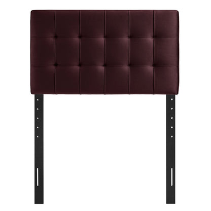 Lily stain-resistant velvet headboard burgundy with tufted grid by Modway on Tampa Home & Garden Store