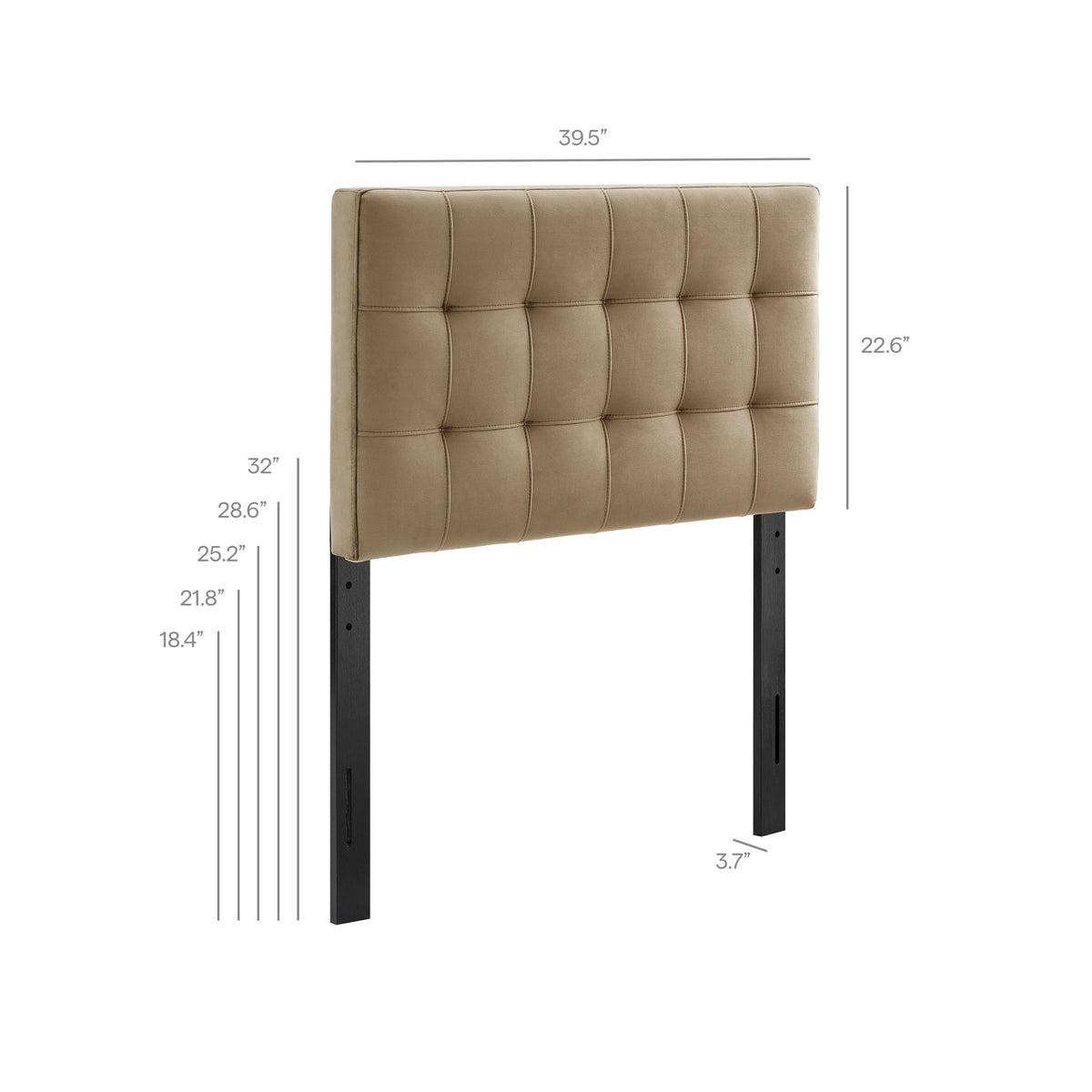 Lily Stain-Resistant Performance Velvet Headboard beige tufted grid upholstery by Modway on Tampa Home & Garden Store