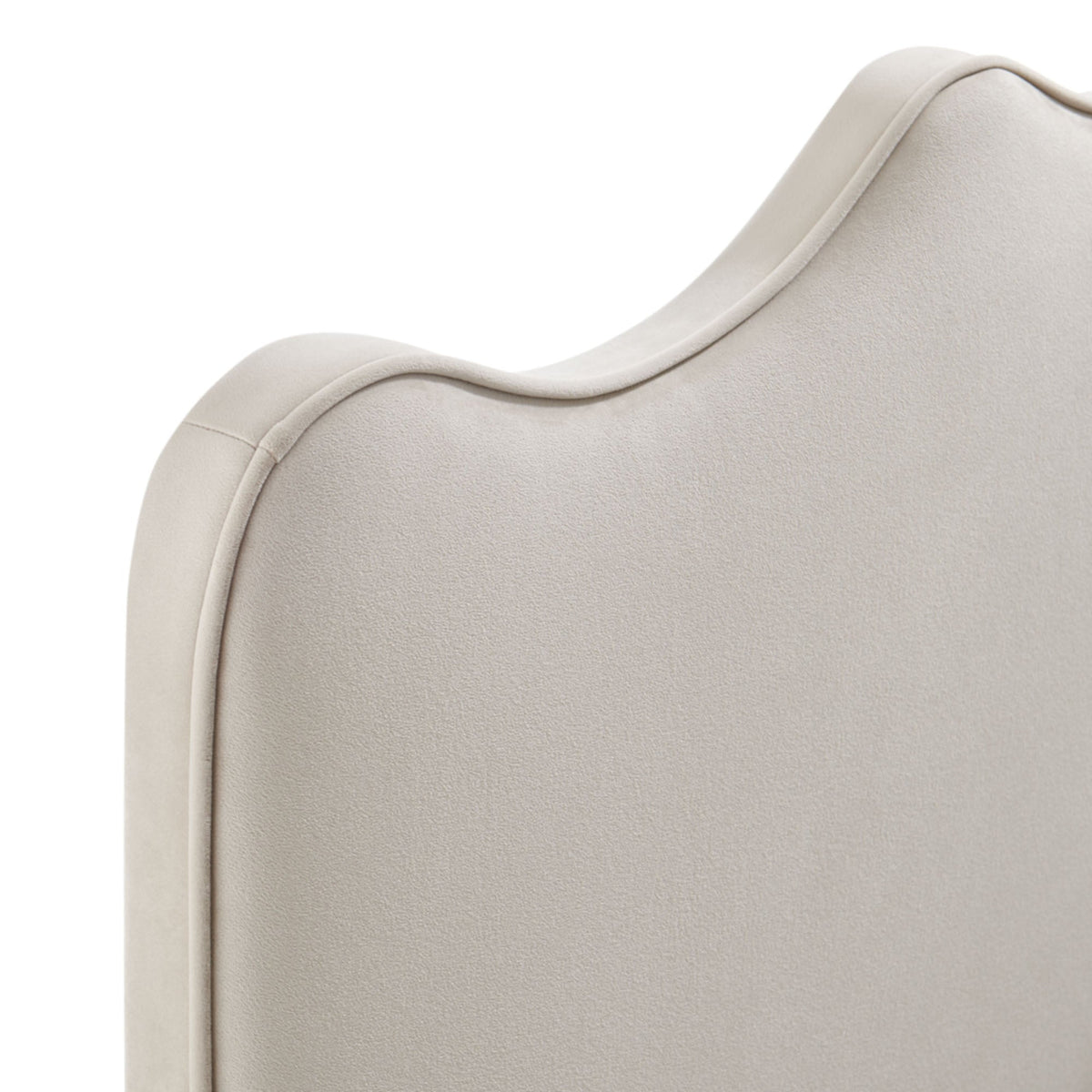 Athena headboard stain-resistant performance velvet in beige with curved edge by HouseOfZazla on Tampa Home & Garden Store