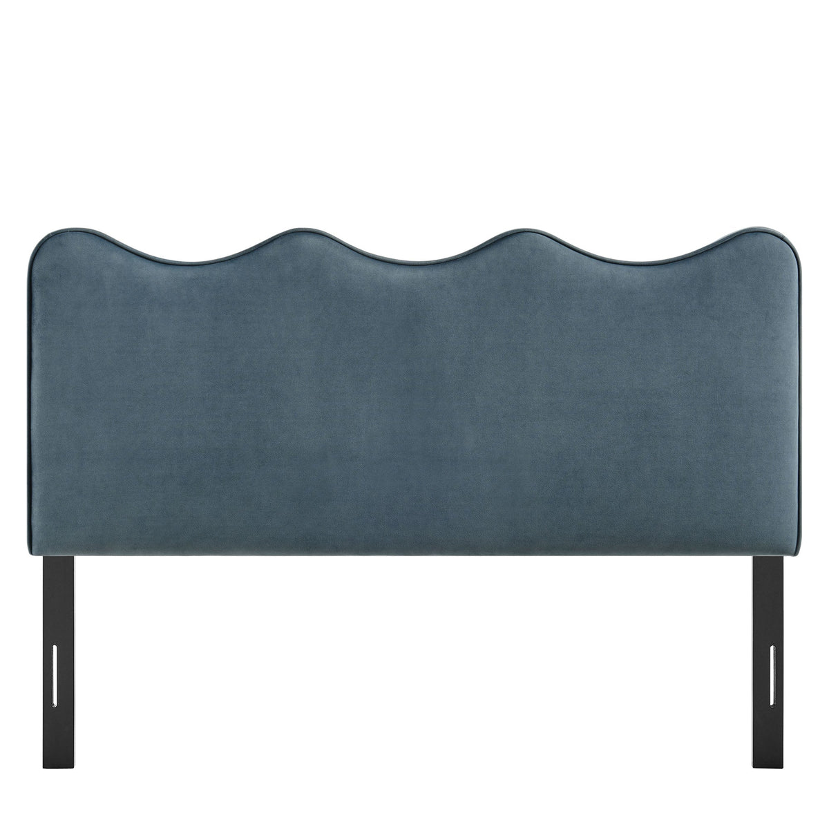 Athena stain-resistant performance velvet headboard blue by Modway with black metal legs on Tampa Home & Garden Store