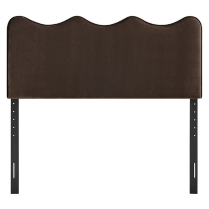 Athena stain-resistant velvet headboard in dark chocolate brown, Modway design by HouseOfZazla on Tampa Home & Garden Store