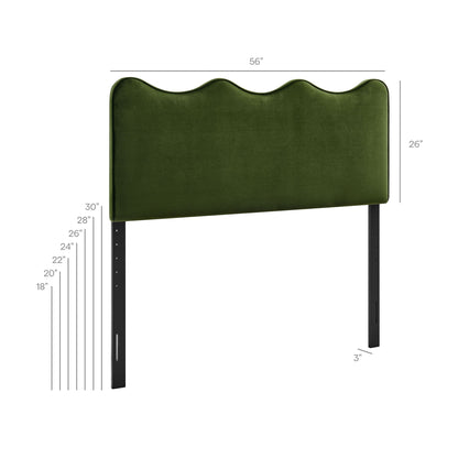 Athena stain-resistant velvet headboard emerald green by Modway, with metal legs on Tampa Home & Garden Store