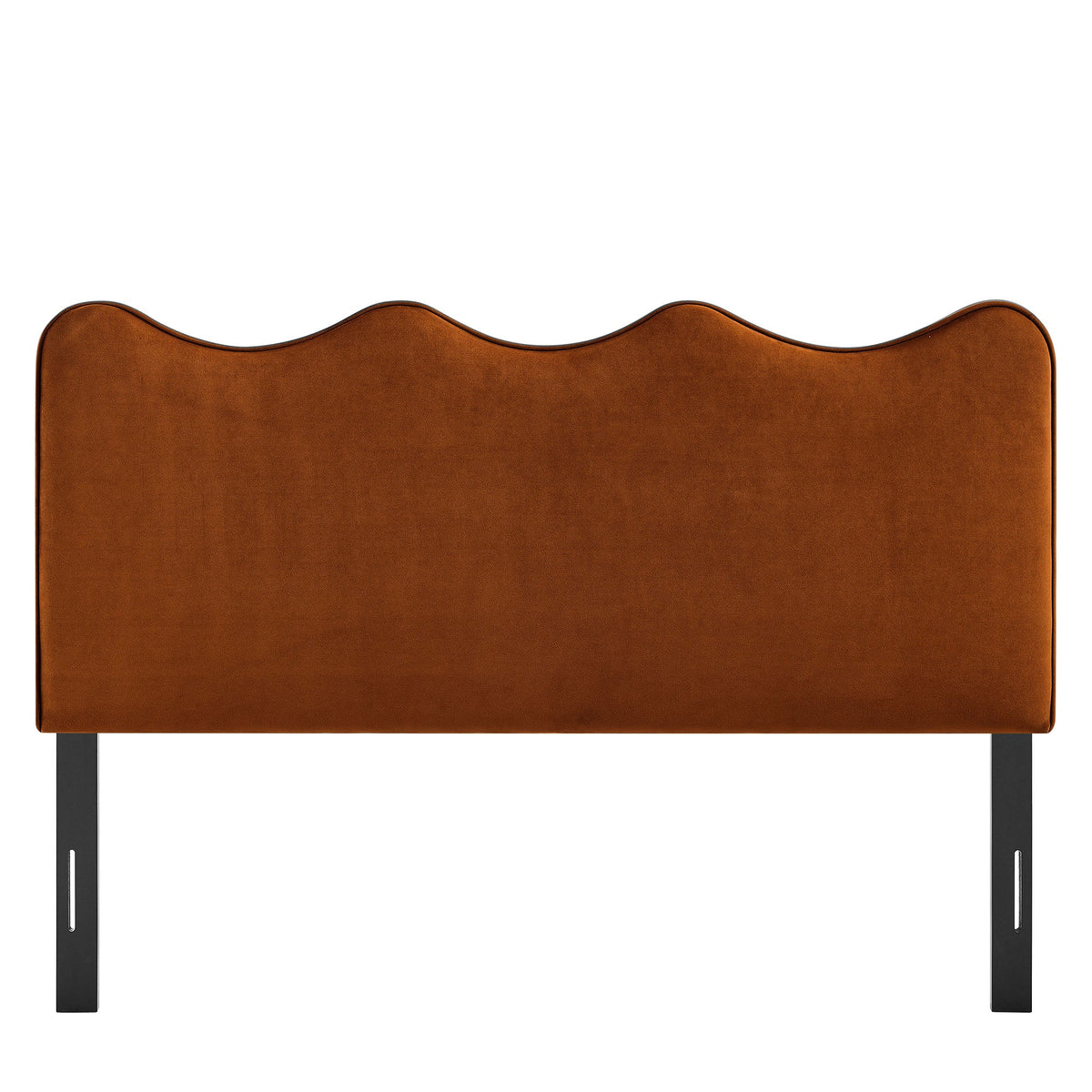 Athena stain-resistant velvet headboard in brown with black metal legs by Modway on Tampa Home & Garden Store
