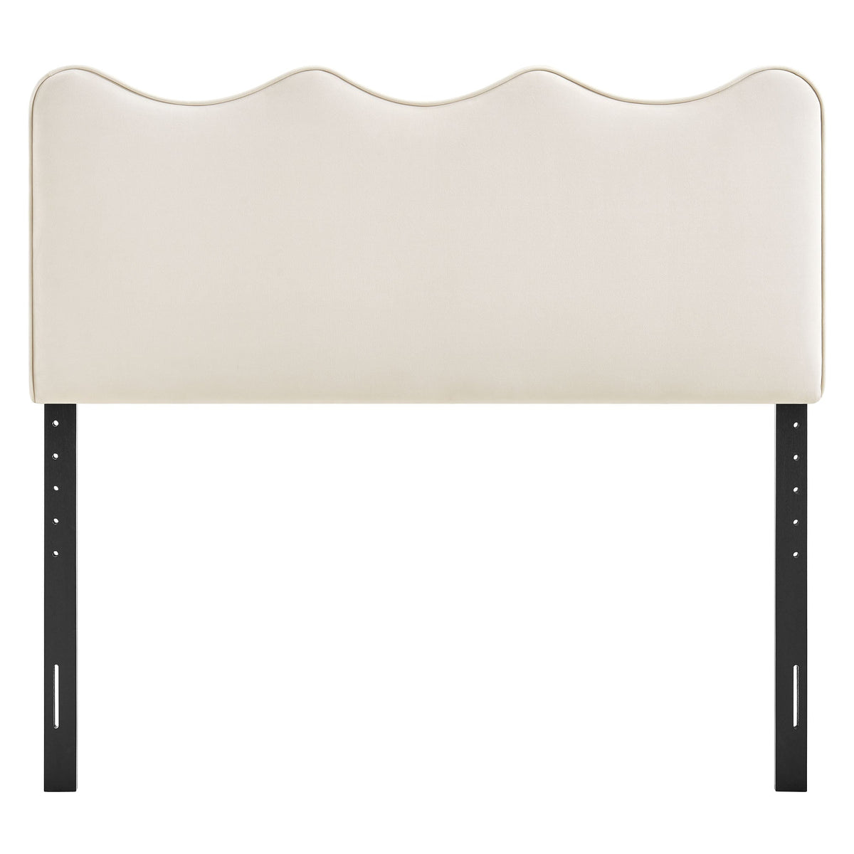 Athena stain-resistant velvet headboard in beige with curved top, HouseOfZazla on Tampa Home & Garden Store