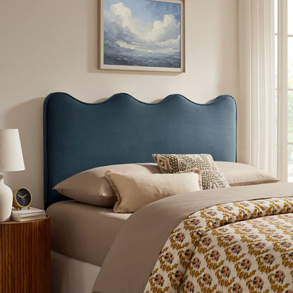 Athena stain-resistant performance velvet headboard in blue by Modway on Tampa Home & Garden Store