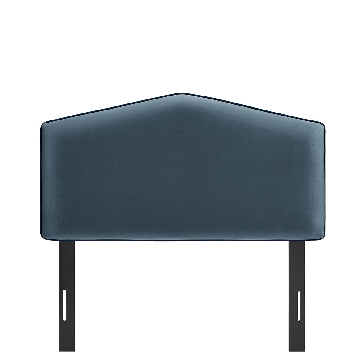 Cosette Performance Velvet Headboard by Modway; blue velvet headboard with black metal legs on Tampa Home & Garden Store