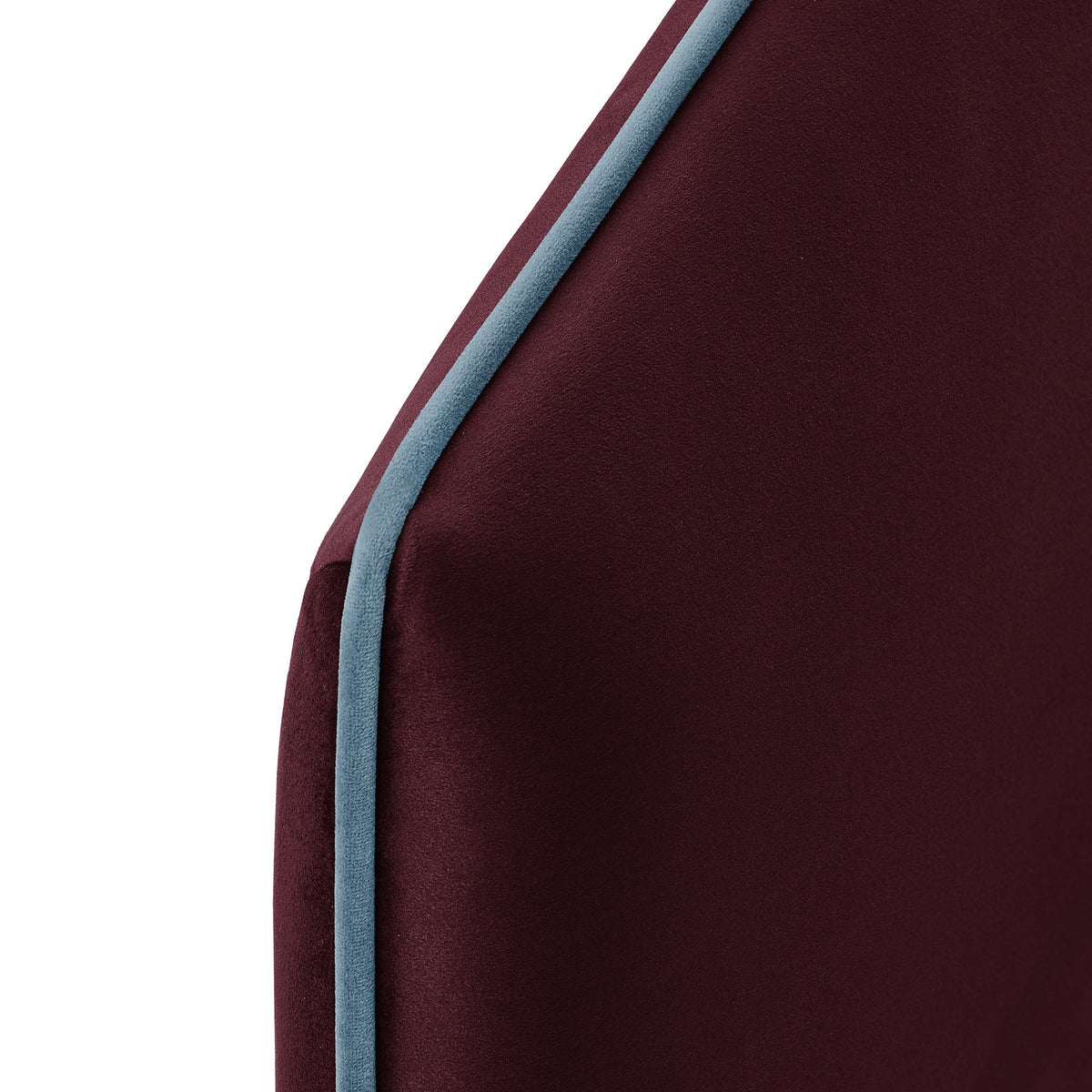 Cosette performance velvet headboard burgundy with pale blue piping by Modway on Tampa Home & Garden Store