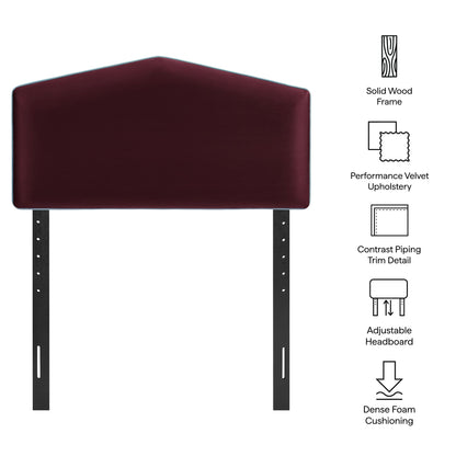 Cosette Performance Velvet Headboard by Modway in burgundy velvet with solid wood frame on Tampa Home & Garden Store