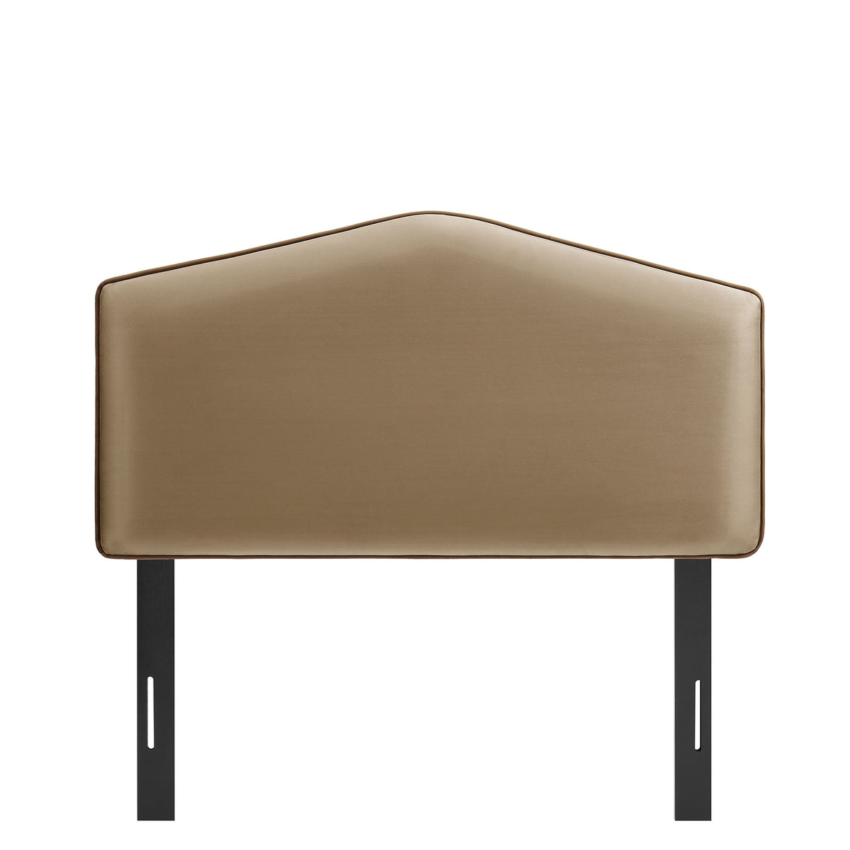 Cosette Performance Velvet Headboard taupe velvet with black metal legs HouseOfZazla on Tampa Home & Garden Store