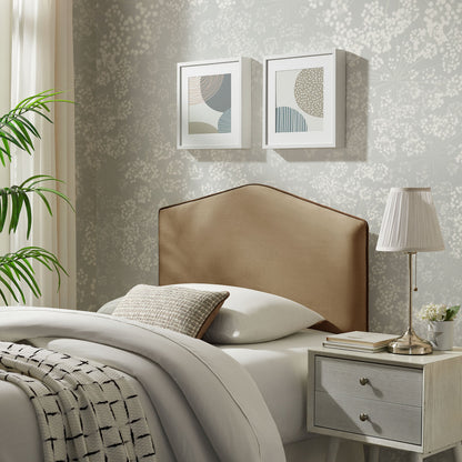 Cosette Performance Velvet Headboard by Modway in taupe velvet, modern square silhouette on Tampa Home & Garden Store