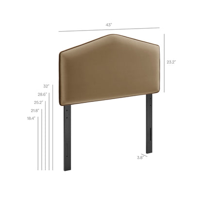 Cosette Performance Velvet Headboard by Modway in tan velvet with black metal legs on Tampa Home & Garden Store