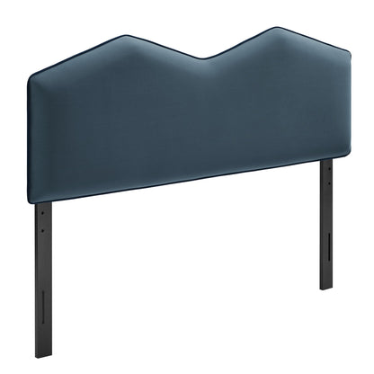 Cosette Performance Velvet Headboard by Modway in blue velvet with black metal legs on Tampa Home & Garden Store
