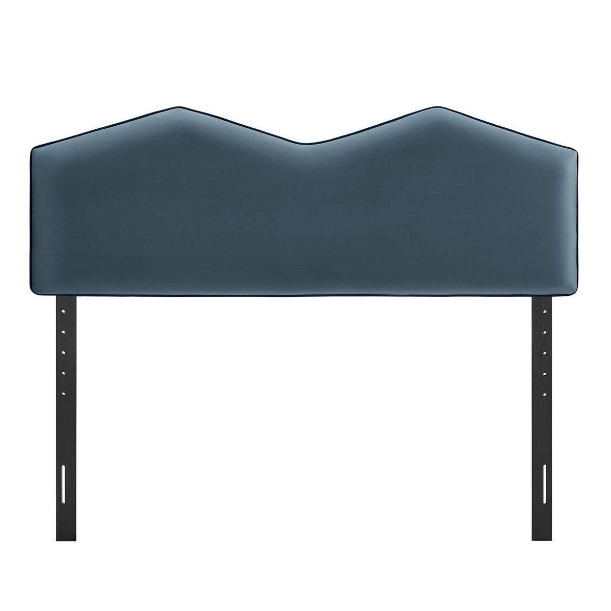 Cosette Performance Velvet Headboard by Modway blue velvet with piping on black metal rails on Tampa Home & Garden Store