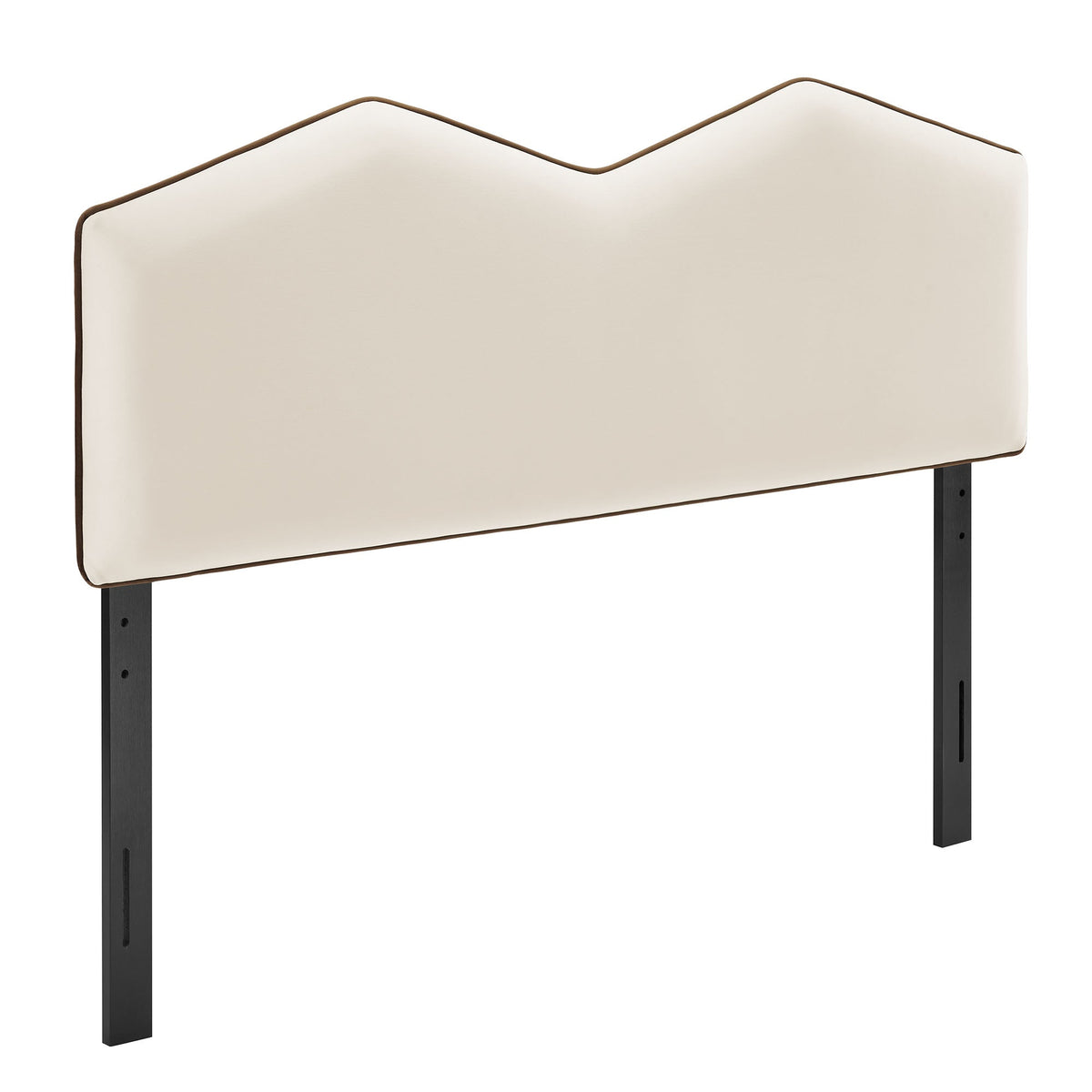 Cosette Performance Velvet Headboard by Modway in cream velvet with brown piping on Tampa Home & Garden Store