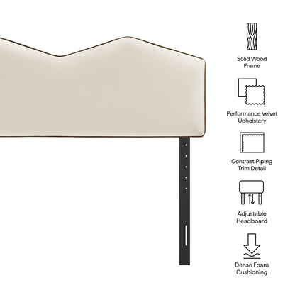 Cosette Performance Velvet Headboard cream velvet with solid wood frame by Modway on Tampa Home & Garden Store
