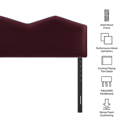 Cosette Performance Velvet Headboard by Modway in burgundy velvet with solid wood frame on Tampa Home & Garden Store