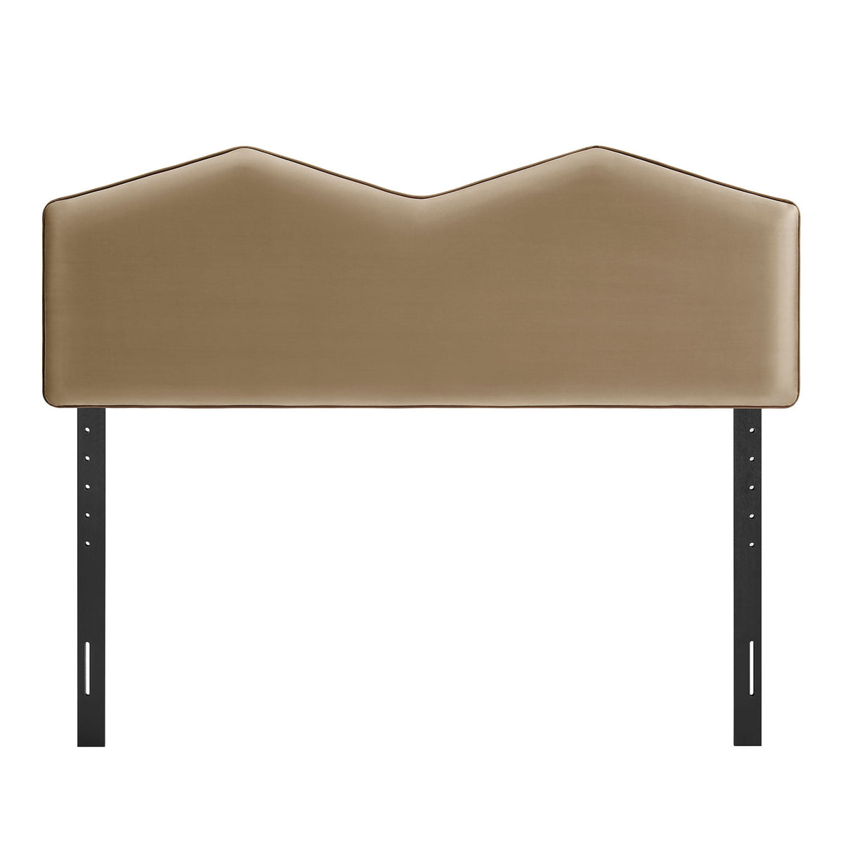 Cosette Performance Velvet Headboard by Modway, taupe tan velvet, arched top with piped edges on Tampa Home & Garden Store