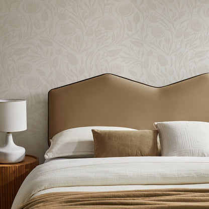 Cosette Performance Velvet Headboard by Modway, tan velvet headboard with dark piping on Tampa Home & Garden Store