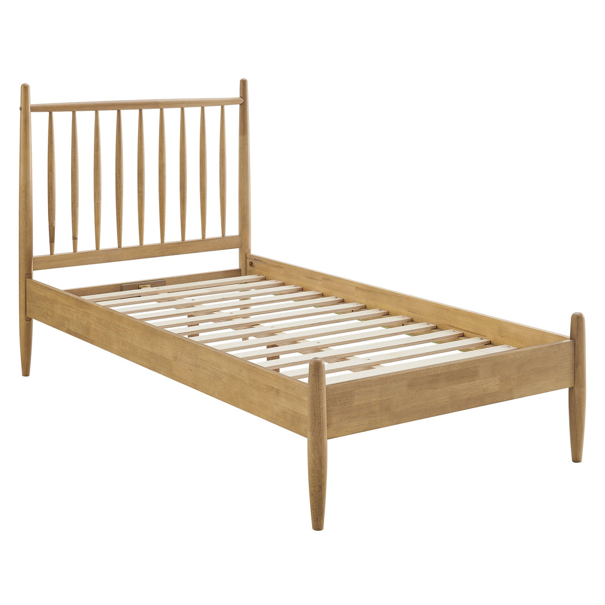 Zane Spindle Bed Frame by Modway, natural wood bed with tall posts and spindle slats on Tampa Home & Garden Store