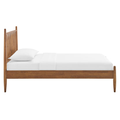 Zane Spindle Bed Frame by Modway, wooden bed with spindle headboard and white bedding on Tampa Home & Garden Store