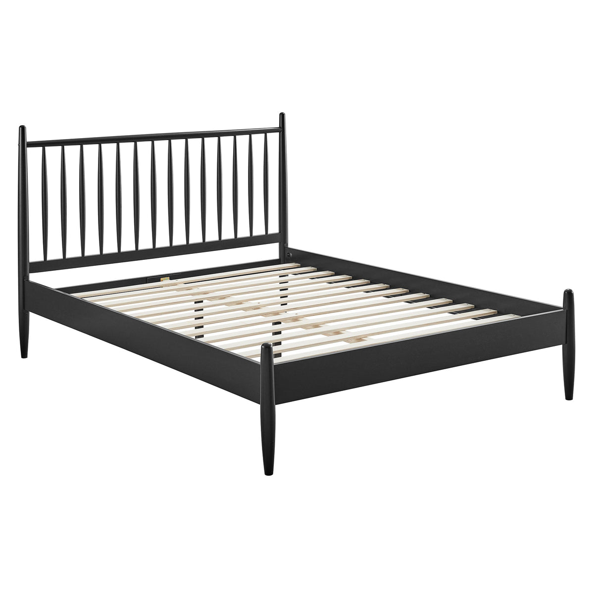 Zane Spindle Bed by Modway black metal bed frame with spindle headboard and slatted base on Tampa Home & Garden Store