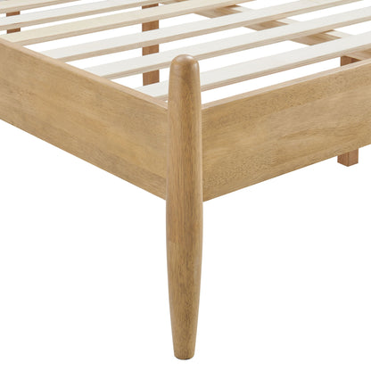 Zane Spindle Bed by Modway, natural oak wood with rounded posts and slatted bed base on Tampa Home & Garden Store
