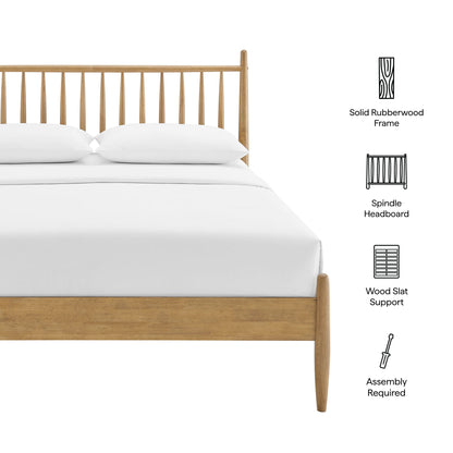 Zane Spindle Bed by Modway in natural solid rubberwood frame on Tampa Home & Garden Store