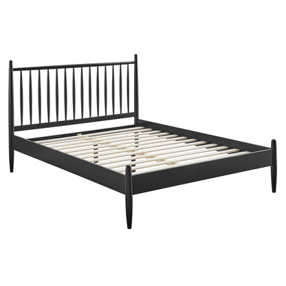 Zane Spindle Bed black metal frame with spindle headboard and slatted base on Tampa Home & Garden Store