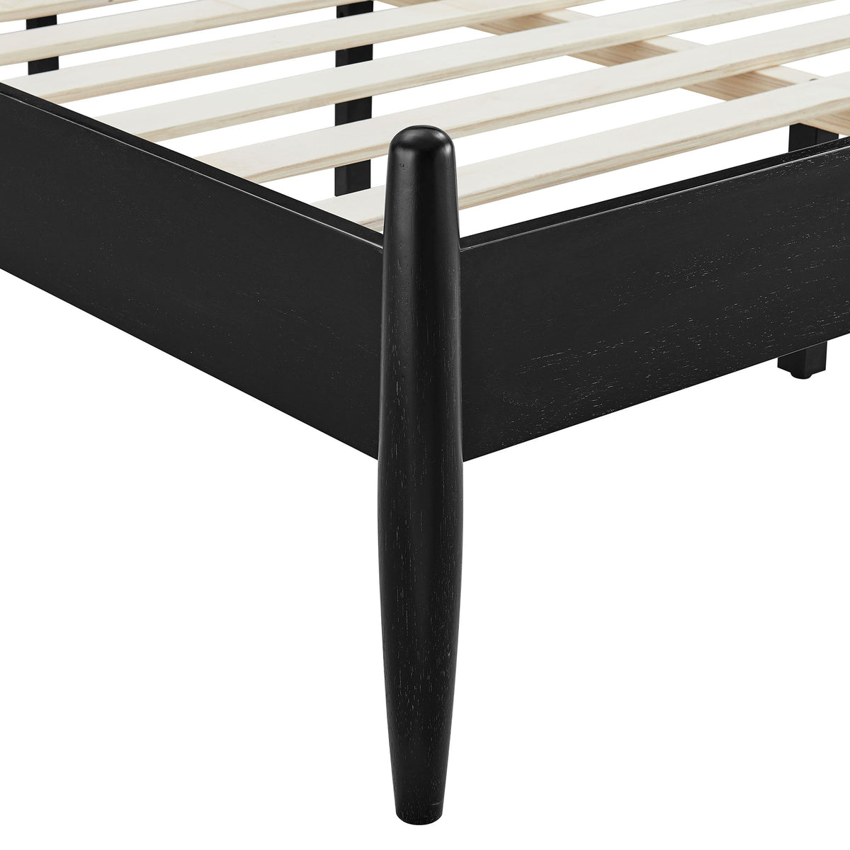Zane Spindle Bed by Modway black spindle bed frame with light wood slats on Tampa Home & Garden Store