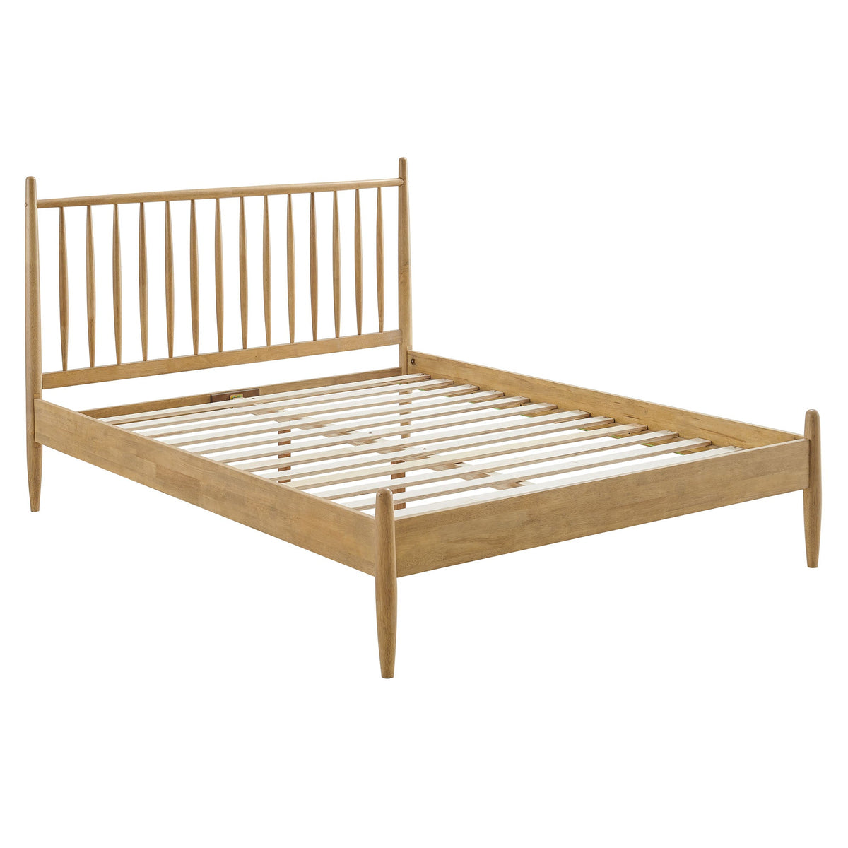 Zane Spindle Bed by Modway, natural wood finish with spindle headboard and slatted frame on Tampa Home & Garden Store