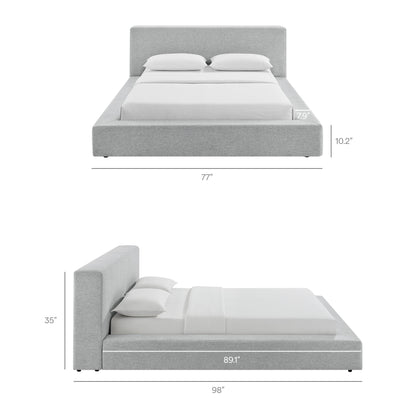 Luma Chenille Upholstered Platform Bed Frame in gray fabric by Modway on Tampa Home & Garden Store