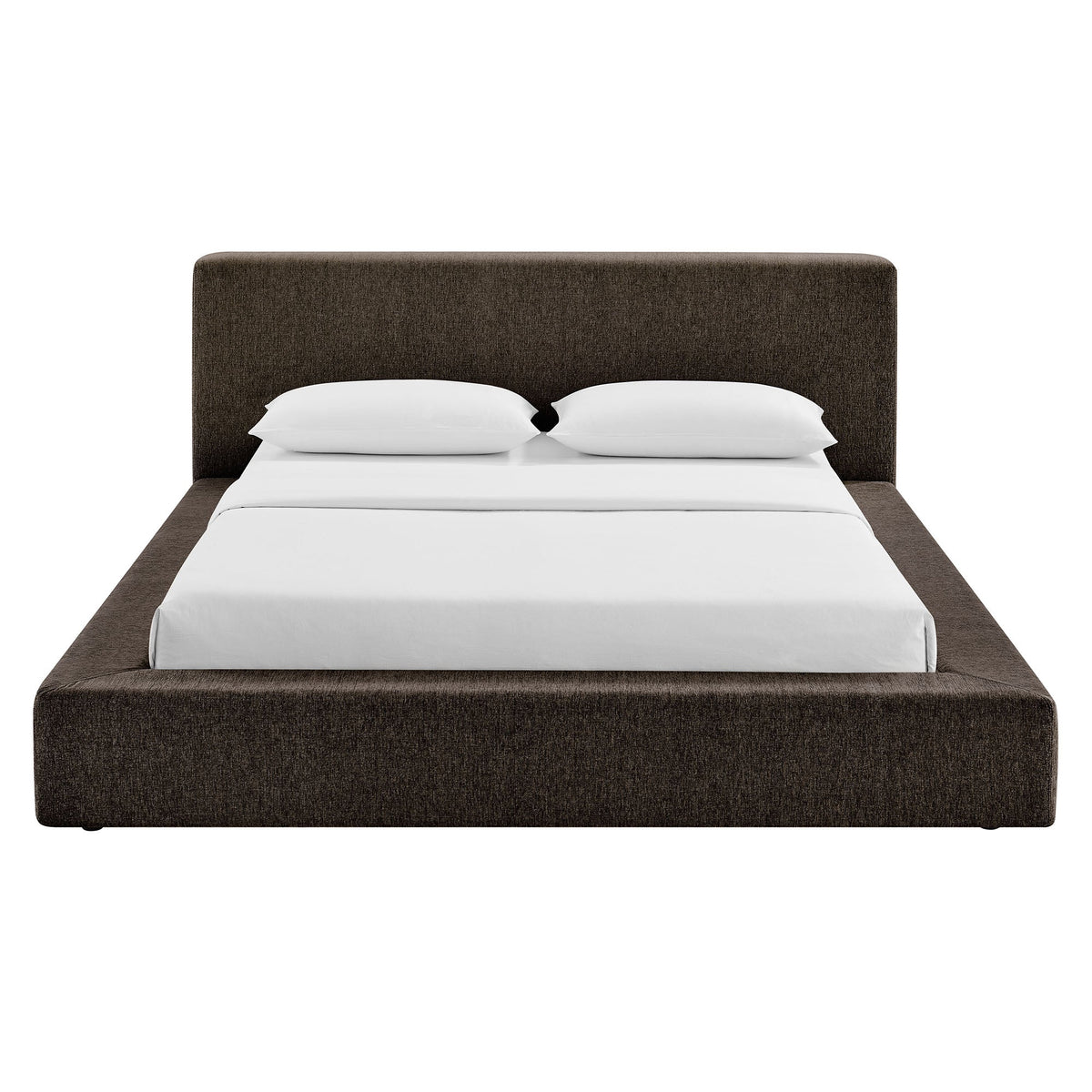 Bed Luma Chenille Upholstered Platform Bed by Modway in dark brown fabric on Tampa Home & Garden Store