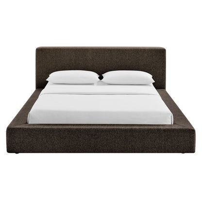 Bed Luma Chenille Upholstered Platform Bed by Modway in dark brown fabric on Tampa Home & Garden Store