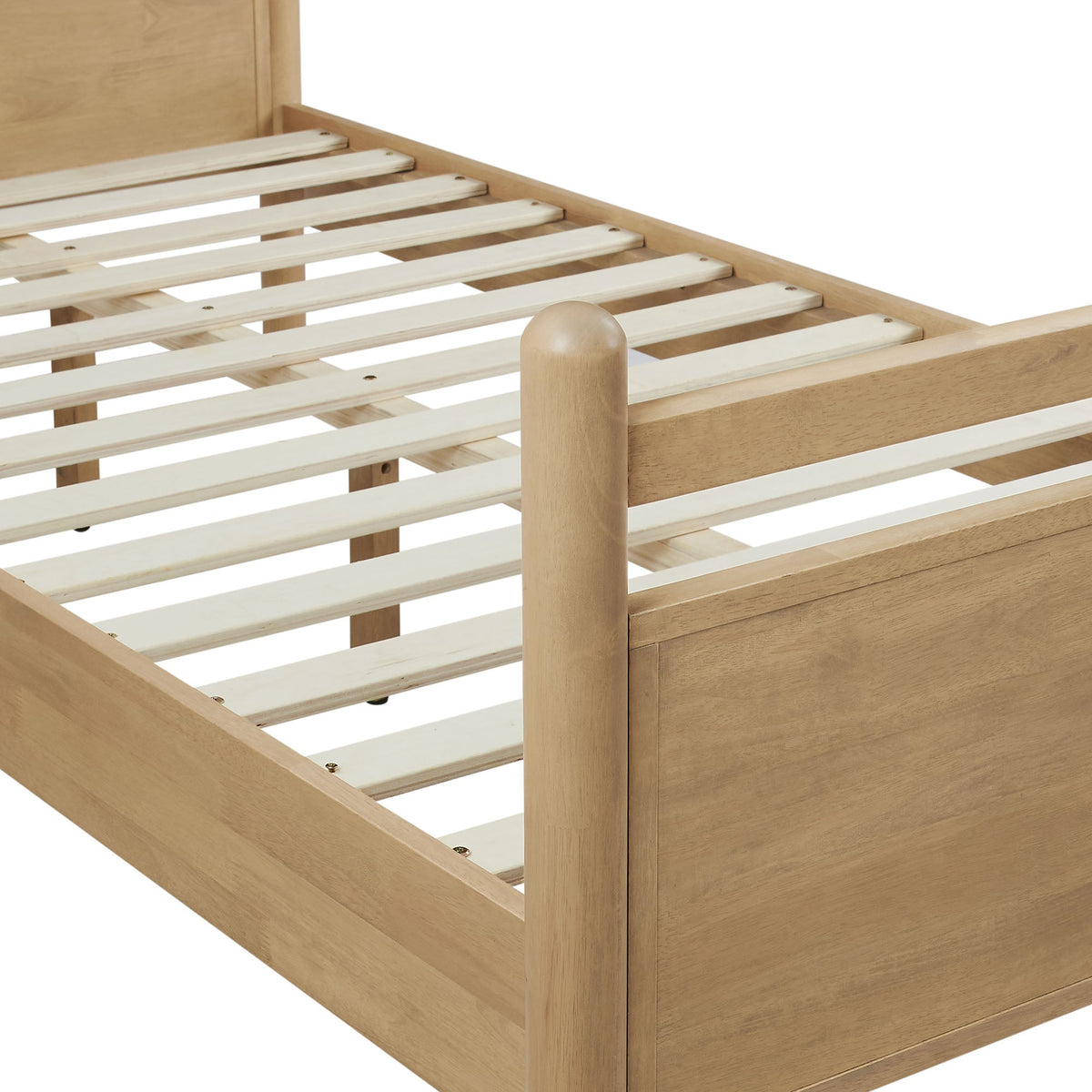 Leni Solid Wood and Vegan Leather Bed Frame