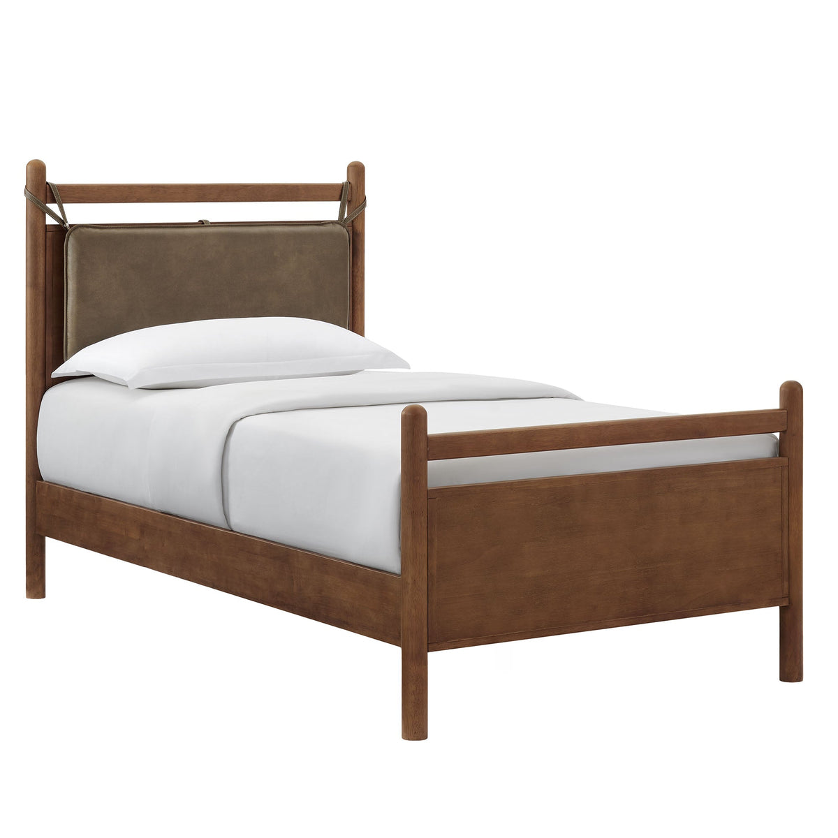 Leni Solid Wood and Vegan Leather Bed Frame