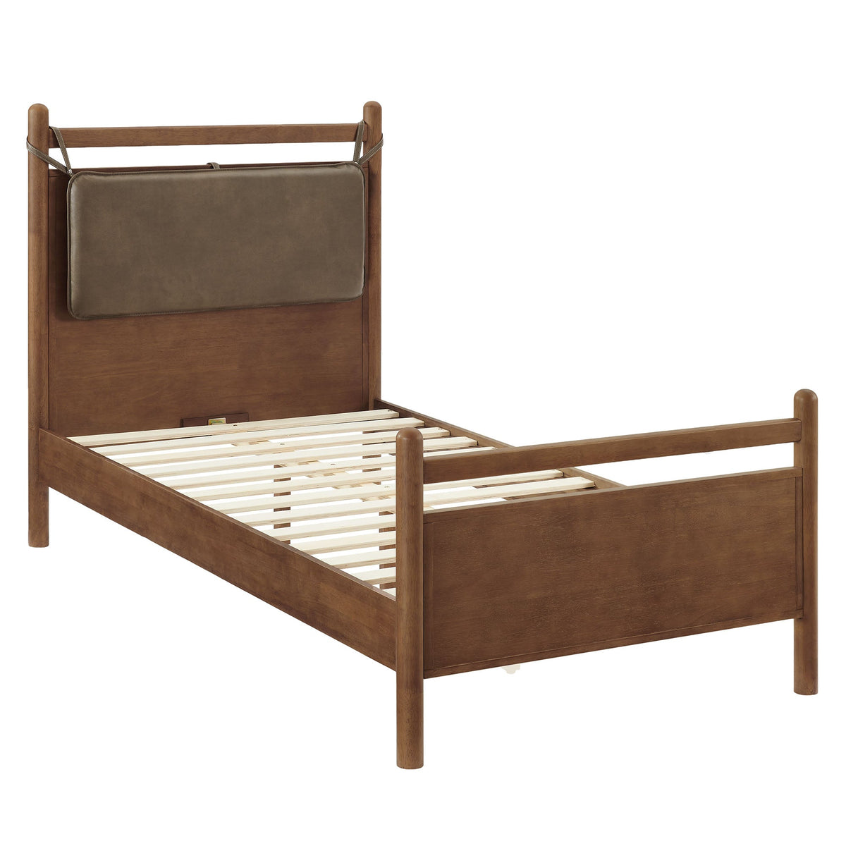 Leni Solid Wood and Vegan Leather Bed Frame