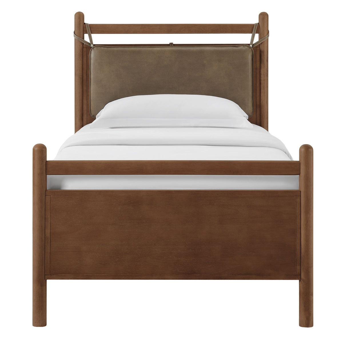 Leni Solid Wood and Vegan Leather Bed Frame