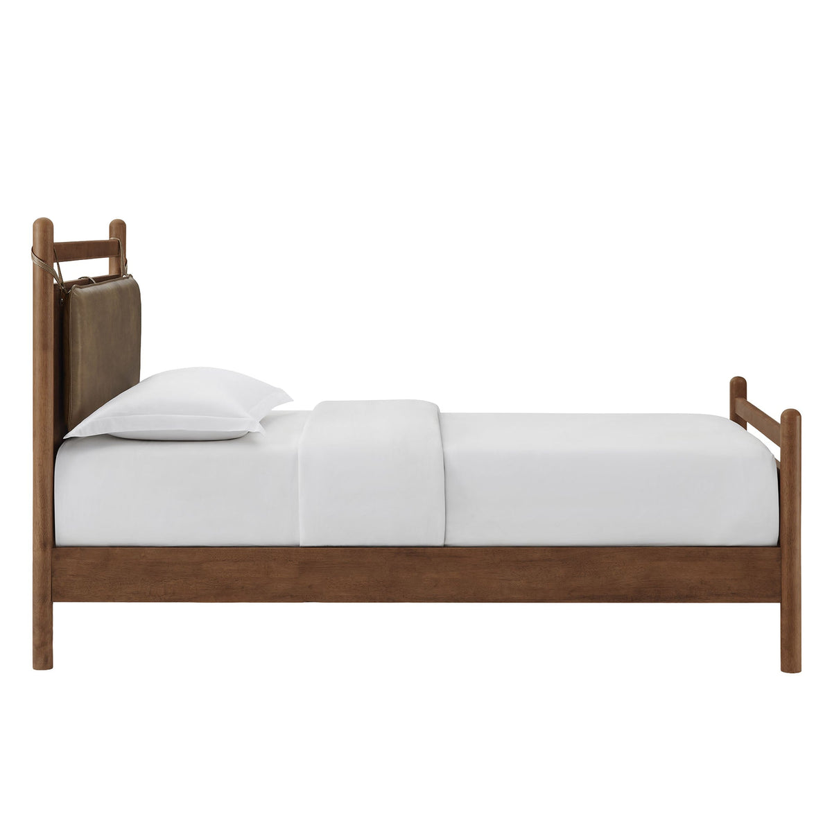 Leni Solid Wood and Vegan Leather Bed Frame