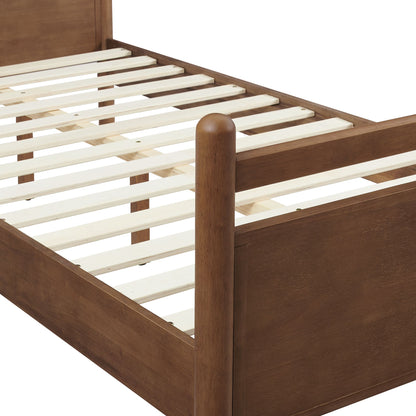 Leni Solid Wood and Vegan Leather Bed Frame