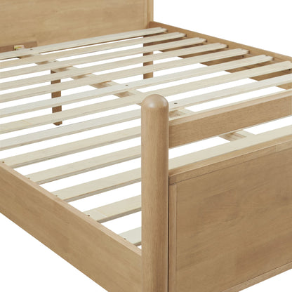 Leni Solid Wood and Vegan Leather Bed Frame