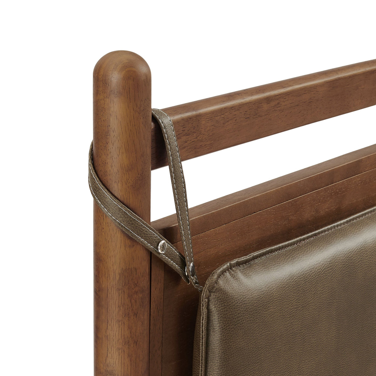 Leni Solid Wood and Vegan Leather Bed Frame