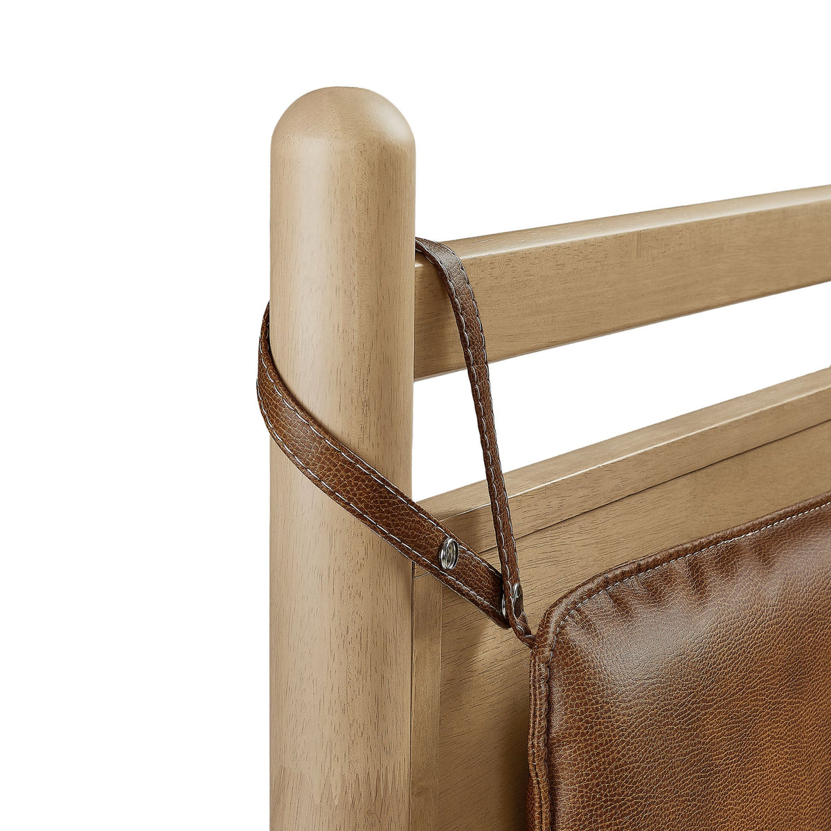 Leni Solid Wood and Vegan Leather Bed Frame
