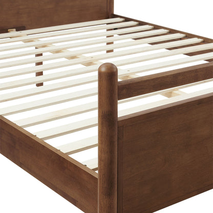 Leni Solid Wood and Vegan Leather Bed Frame