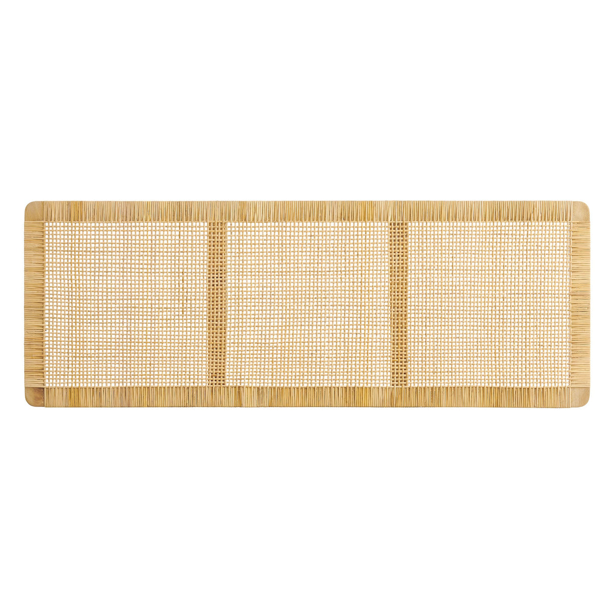 Headboard sandy wood and rattan, wall-mounted design, HouseOfZazla on Tampa Home & Garden Store