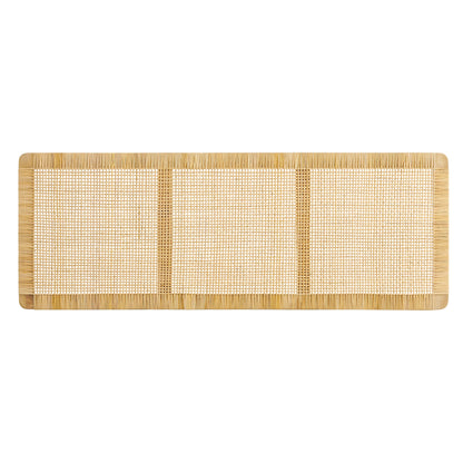 Headboard sandy wood and rattan, wall-mounted design, HouseOfZazla on Tampa Home & Garden Store
