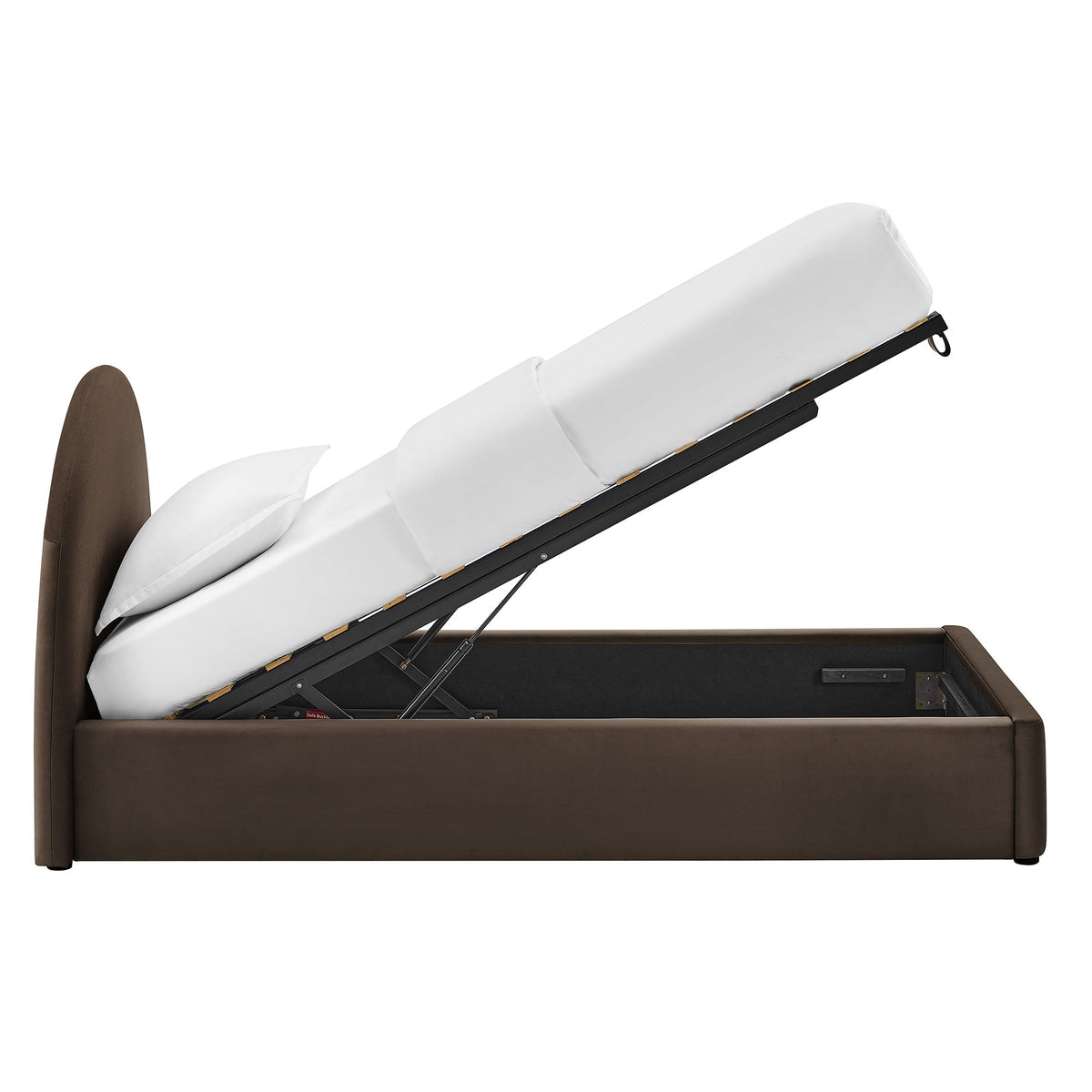 Resort arched velvet storage platform bed frame by Modway brown with underbed storage on Tampa Home & Garden Store