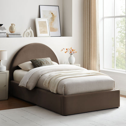 Resort Arched Performance Velvet Storage Platform Bed Frame in brown velvet by Modway on Tampa Home & Garden Store