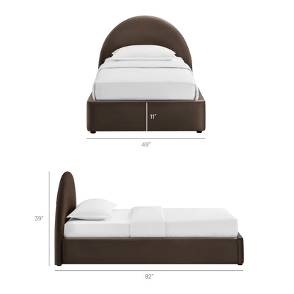 Resort Arched Performance Velvet storage platform bed frame by Modway brown velvet 82in on Tampa Home & Garden Store