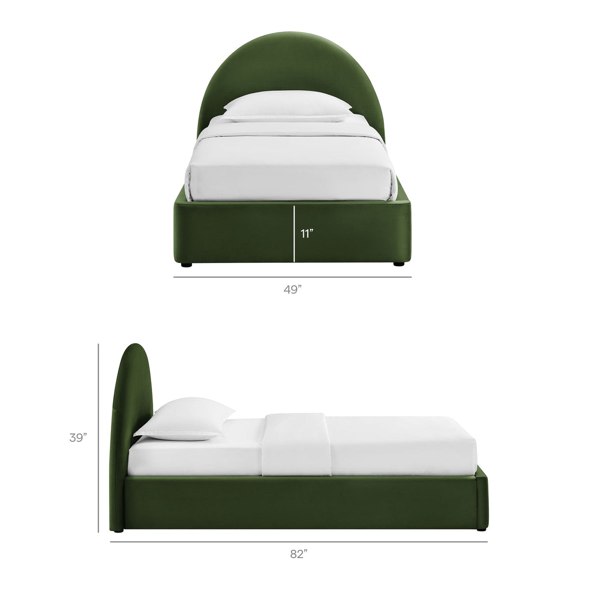 Resort arched velvet storage platform bed frame by Modway in emerald green with built-in drawers on Tampa Home & Garden Store